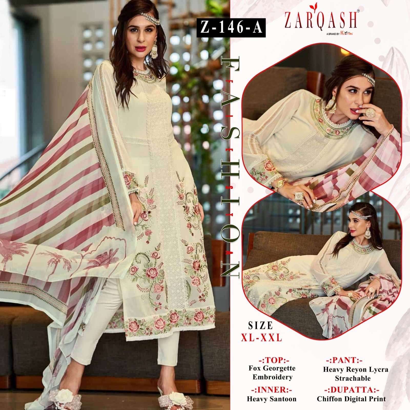 Z-146 NX BY ZARQASH FAUX GEORGETTE EMBRODIERY READYMADE DRESSES