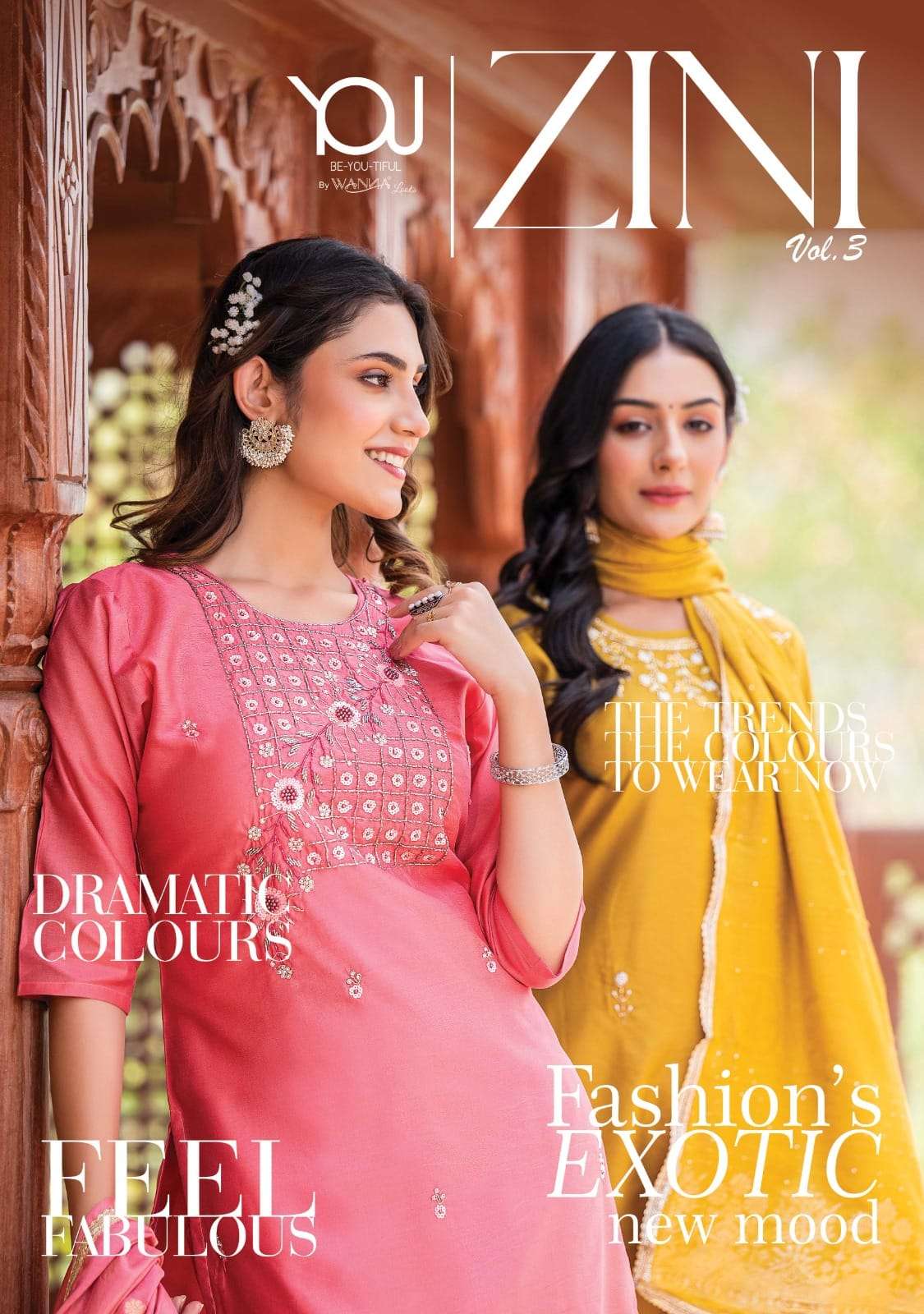 ZINI VOL-3 BY YOU 301 TO 306 SERIES CHANDERI SILK WORK READYMADE DRESSES