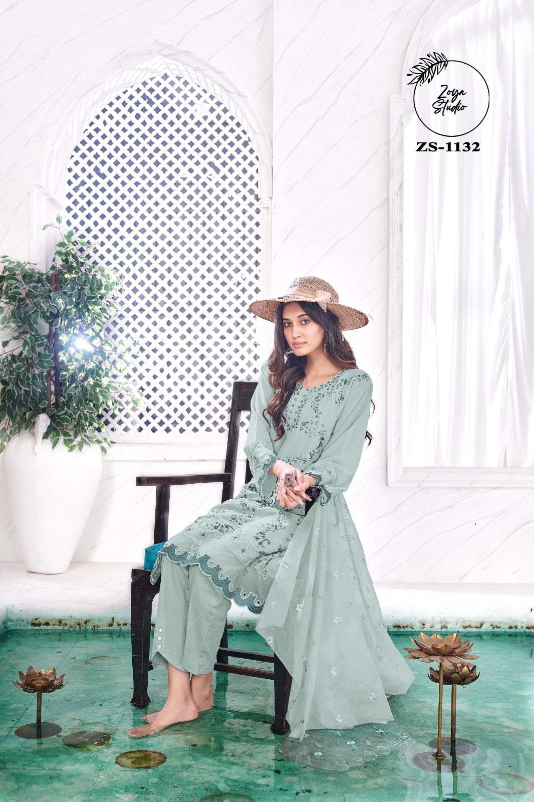 ZS-1132 COLOURS BY ZOYA STUDIO FAUX GEORGETTE EMBROIDERY READYMADE DRESSES