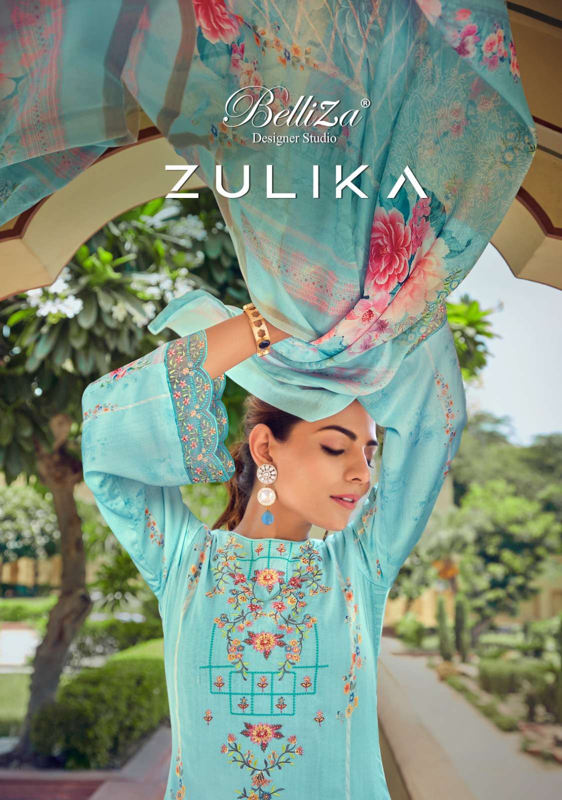 ZULIKA BY BELLIZA 795-001 TO 795-008 SERIES PURE COTTON PRINT EMBROIDERY WORK DRESSES