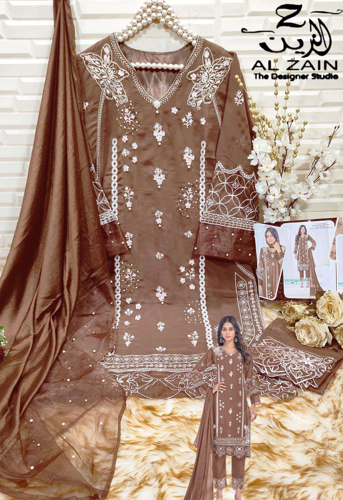 272719 NX BY AL ZAIN COTTON STRATCHABLE EMBROIDERY READYMADE PAKISTANI DRESSES