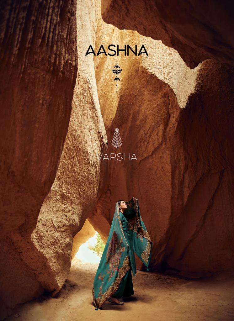 AASHNA BY VARSHA 01 TO 08 SERIES SILK WOVEN PRINT WORK DRESSES