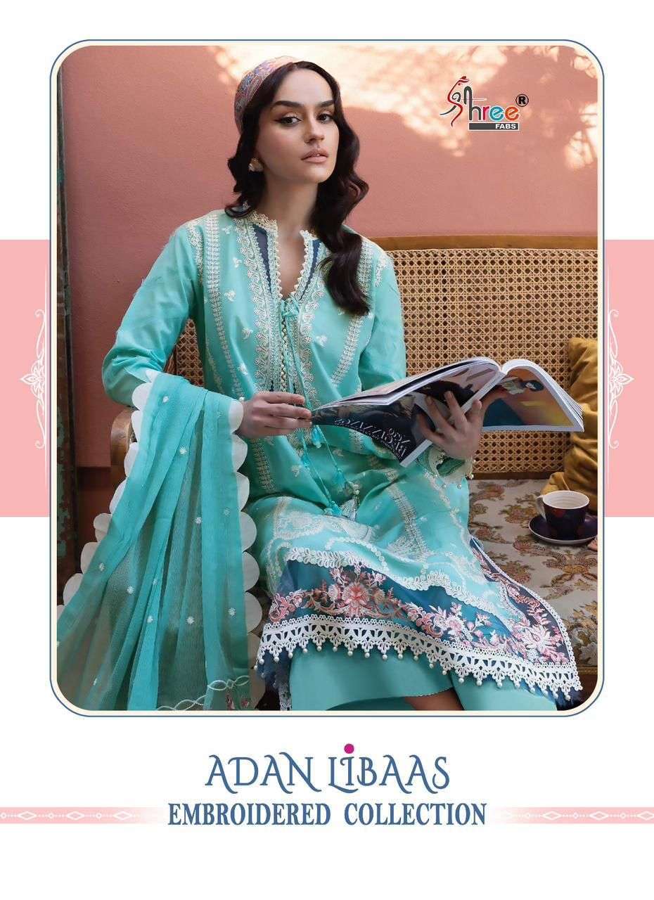 ADAN LIBAAS EMBROIDERED COLLECTION BY SHREE FABS 3140 TO 3145 SERIES COTTON WORK PAKISTANI DRESSES