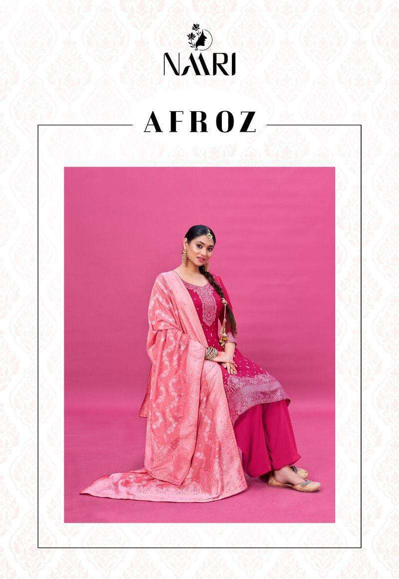 AFROZ BY NAARI 20001 TO 20004 SERIES PURE VISCOSE MUSLIN WORK DRESSES