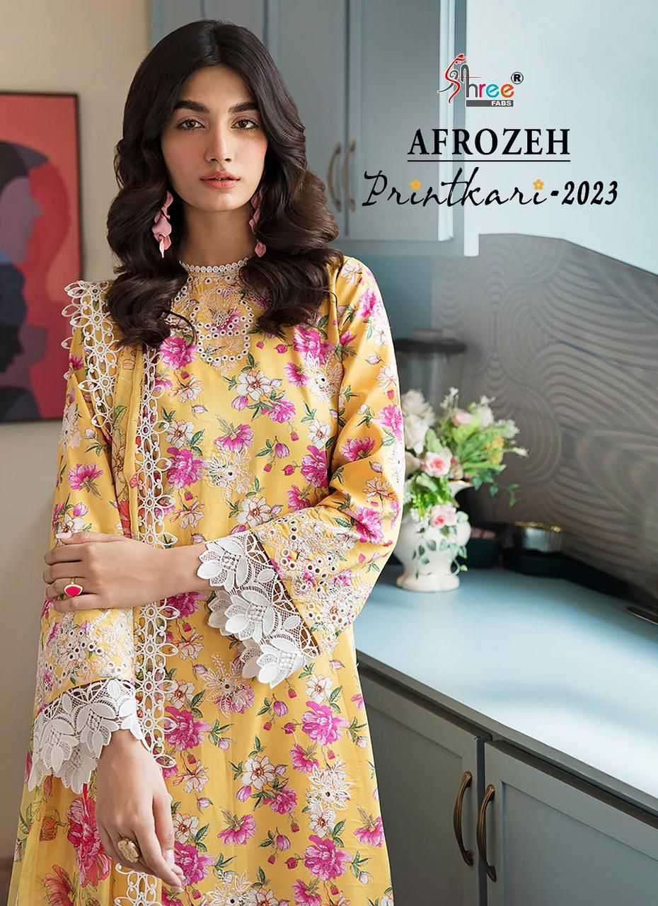 AFROZEH PRINTKARI 2023 BY SHREE FABS 3214 TO 3218 SERIES LAWN EMBROIDERY PAKISTANI DRESSES