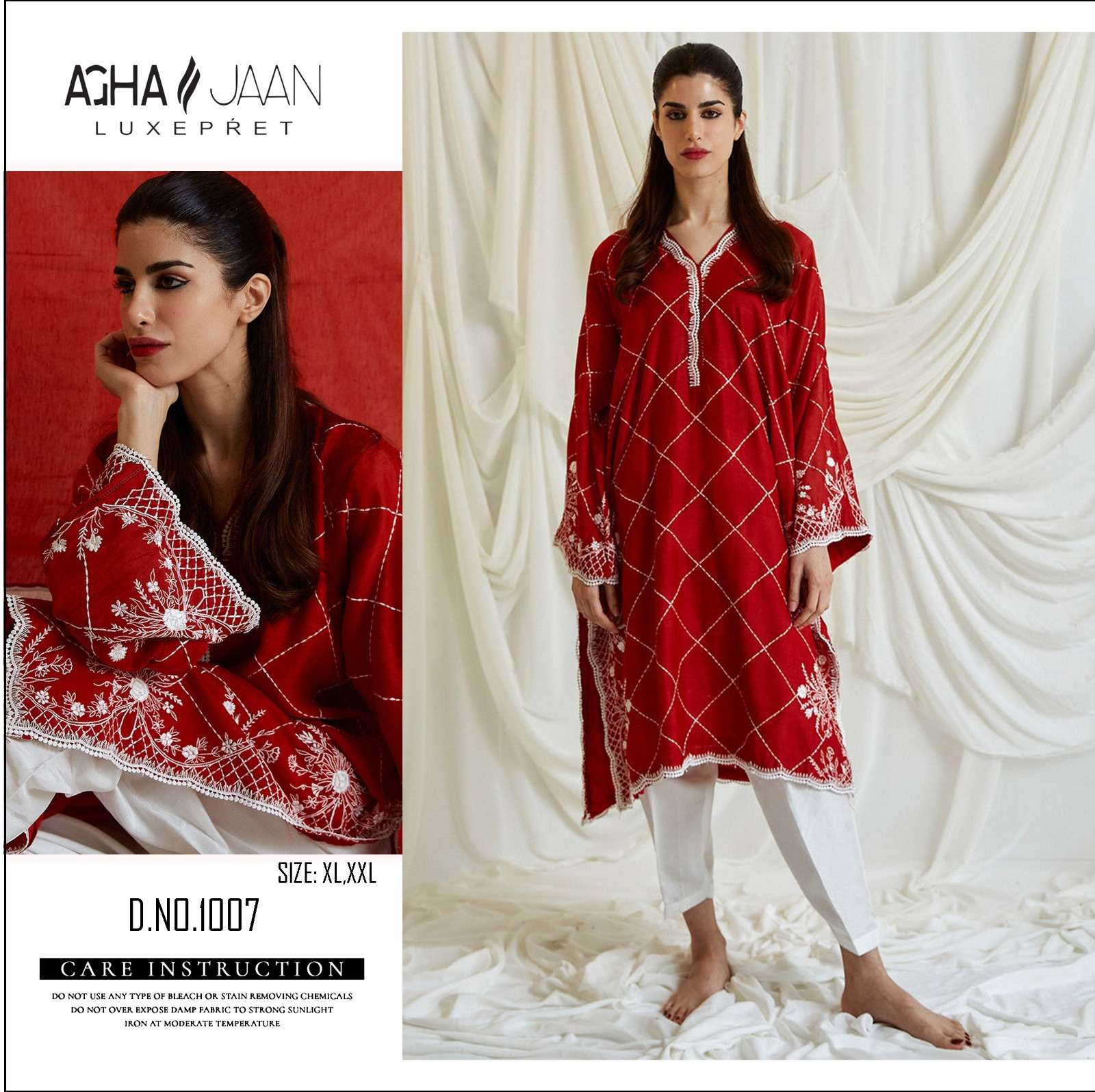 AGHA JAAN 1007 BY AQSAWHOLESALE HEAVY GEORGETTE EMBROIDERY READYMADE DRESS