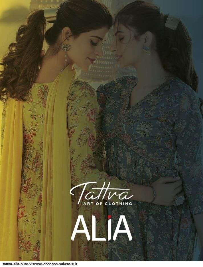 ALIA BY TATTVA PURE VISCOSE CHINON PRINT WORK READYMADE DRESSES