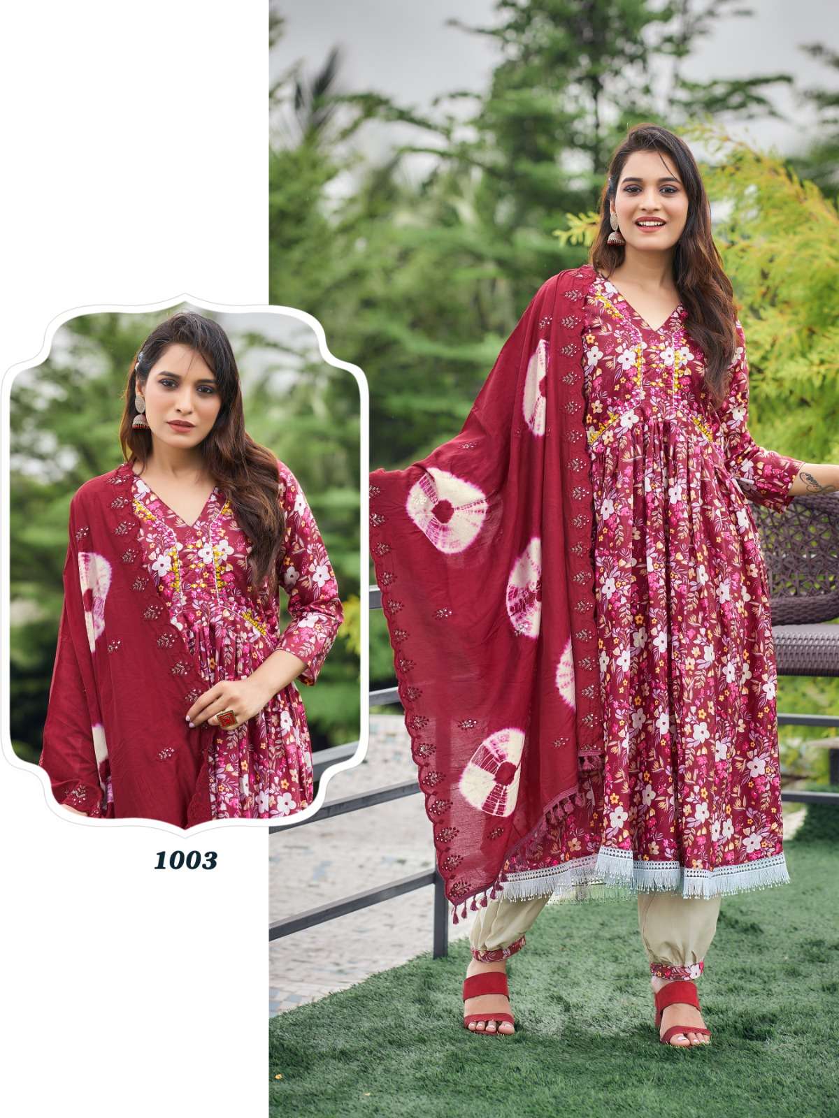 ALIYA COMBO BY AQSAWHOLESALE PURE MUSLIN PRINT WORK READYMADE DRESSES