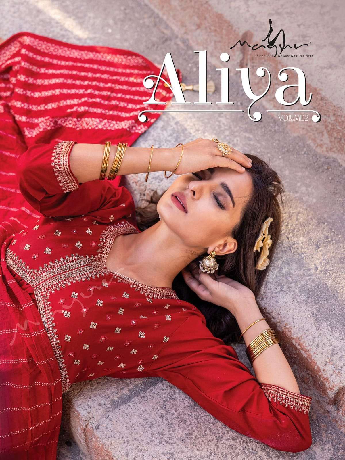 ALIYA VOL-2 BY MAYUR 201 TO 206 SERIES RAYON EMBROIDERY NAYRA READYMADE DRESSES