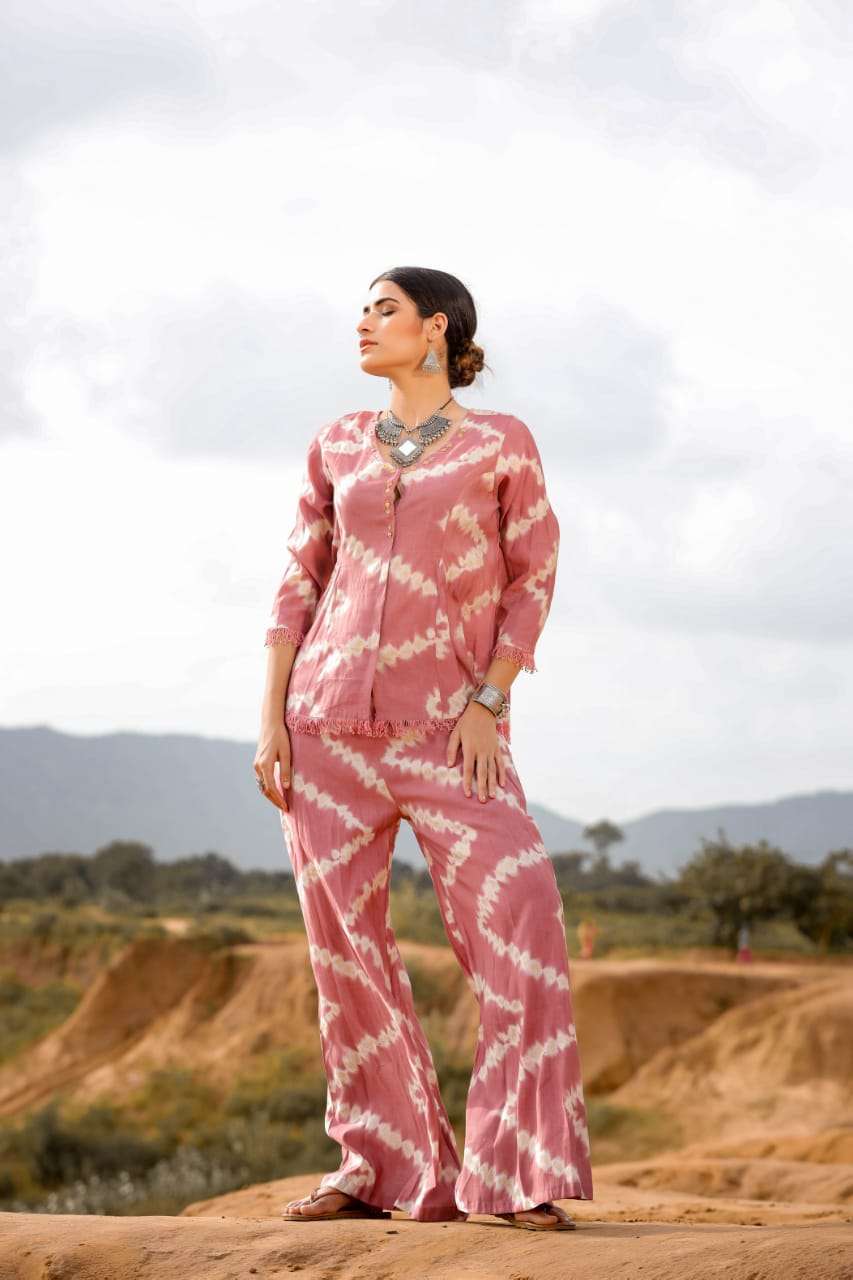 ARMADI BY AQSAWHOLESALE HEAVY MODAL CHANDERI PRINT CO-ORD SET