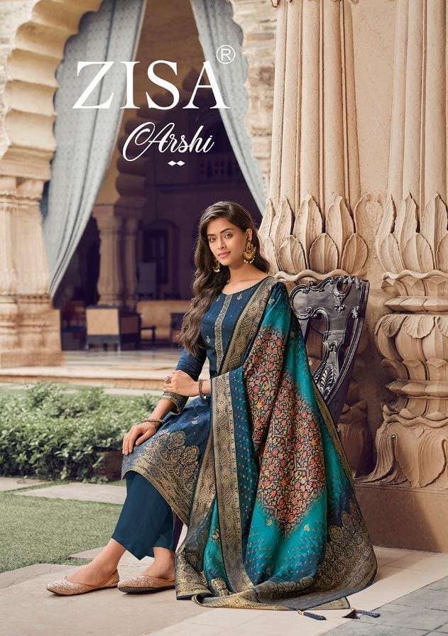 ARSHI BY ZISA 13971 TO 13976 SERIES DOLA JACQUARD PRINT WORK DRESSES