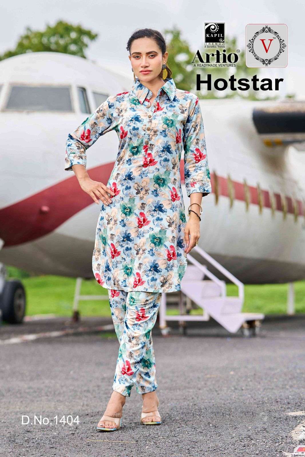 ARTIO HOTSTAR BY KAPIL TRENDZ 1401 TO 1412 SERIES RAYON PRINT WORK CO-ORD SETS