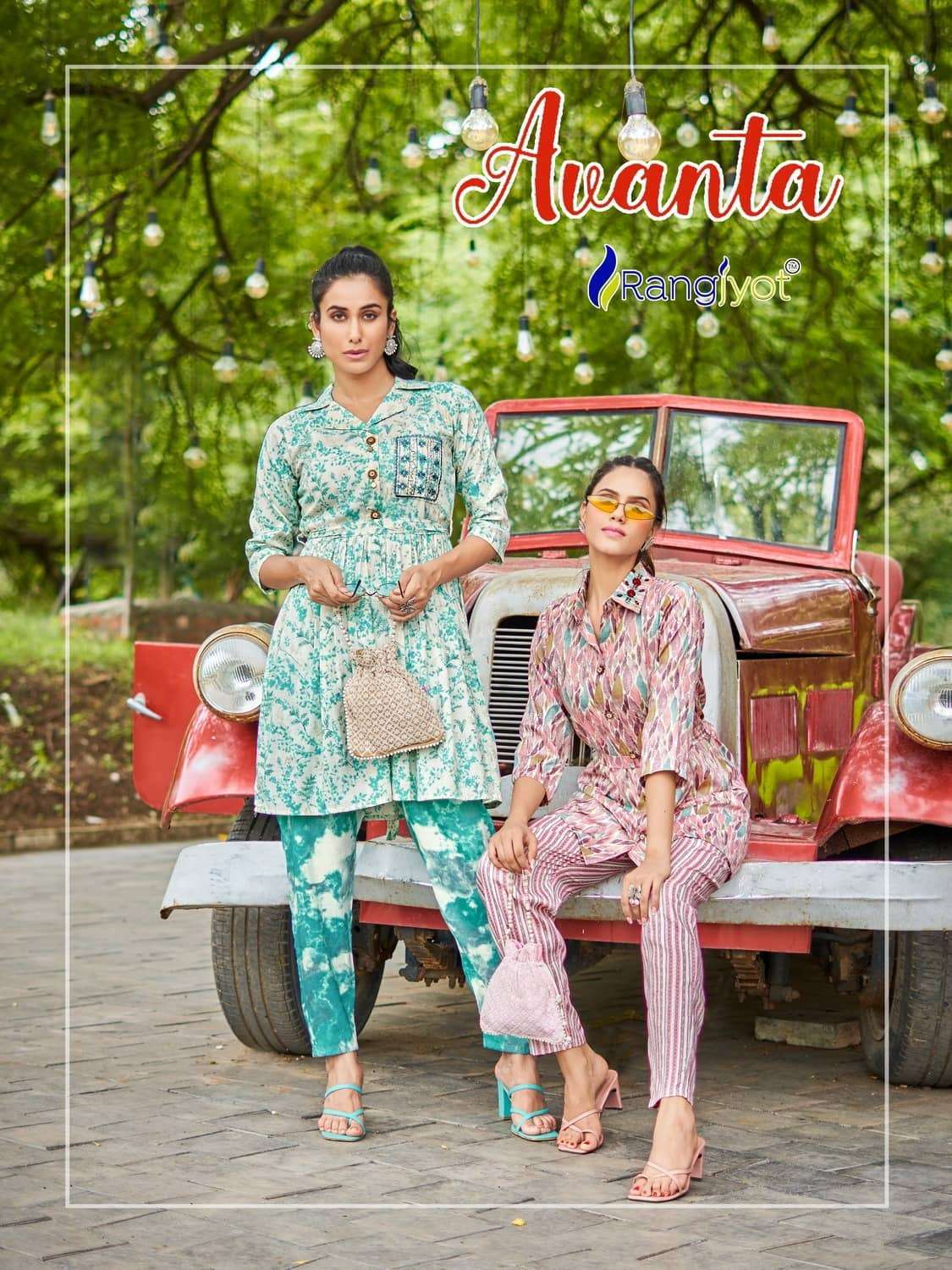 AVANTA BY RANGJYOT 1001 TO 1006 SERIES CAPSULE PRINT HAND WORK CO-ORD SETS