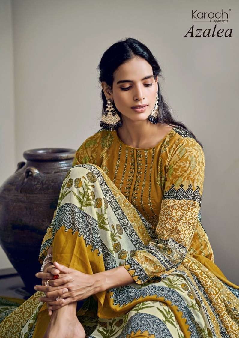 AZALEA BY KARACHI PRINTS 1001 TO 1008 SERIES PURE LAWN EMBROIDERY DRESSES