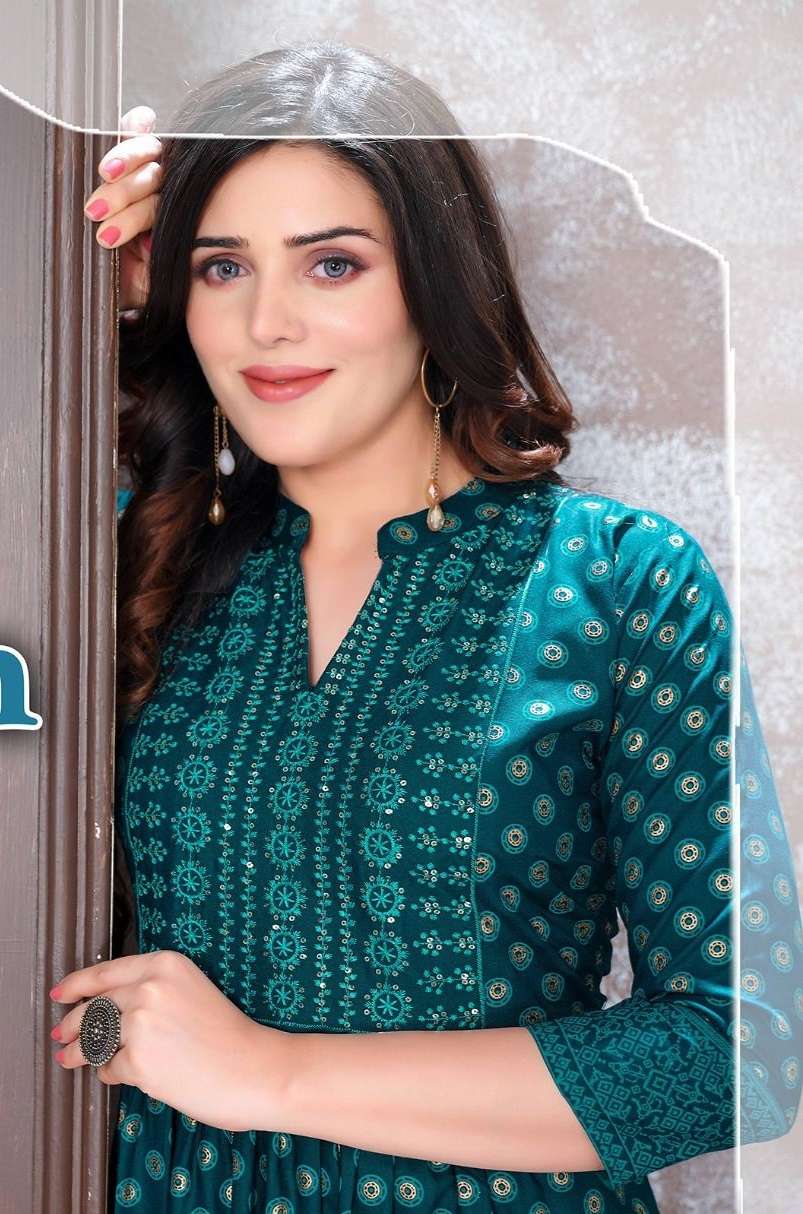 BEAUTY QUEEN BY AQSAWHOLESALE 01 TO 08 SERIES RAYON EMBROIDERY KURTIS