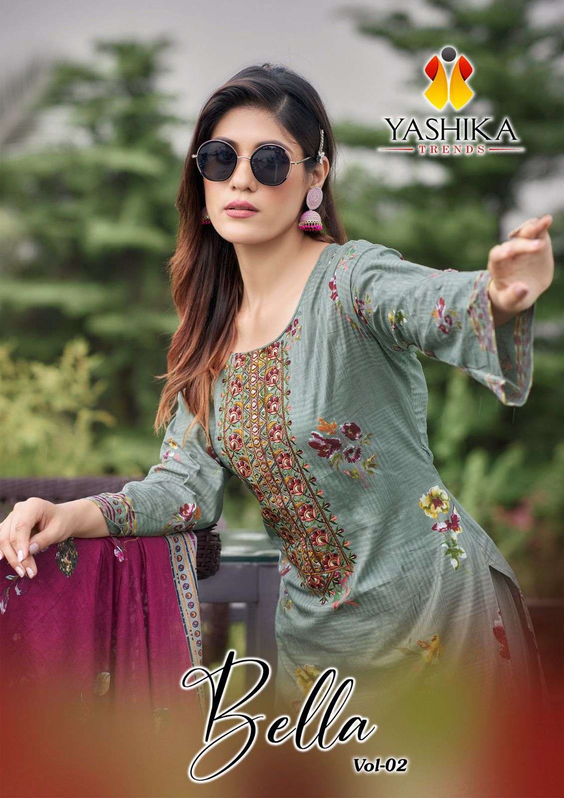 BELLA VOL-2 BY YASHIKA TRENDZ 2001 TO 2008 SERIES COTTON PRINT EMBROIDERY DRESSES