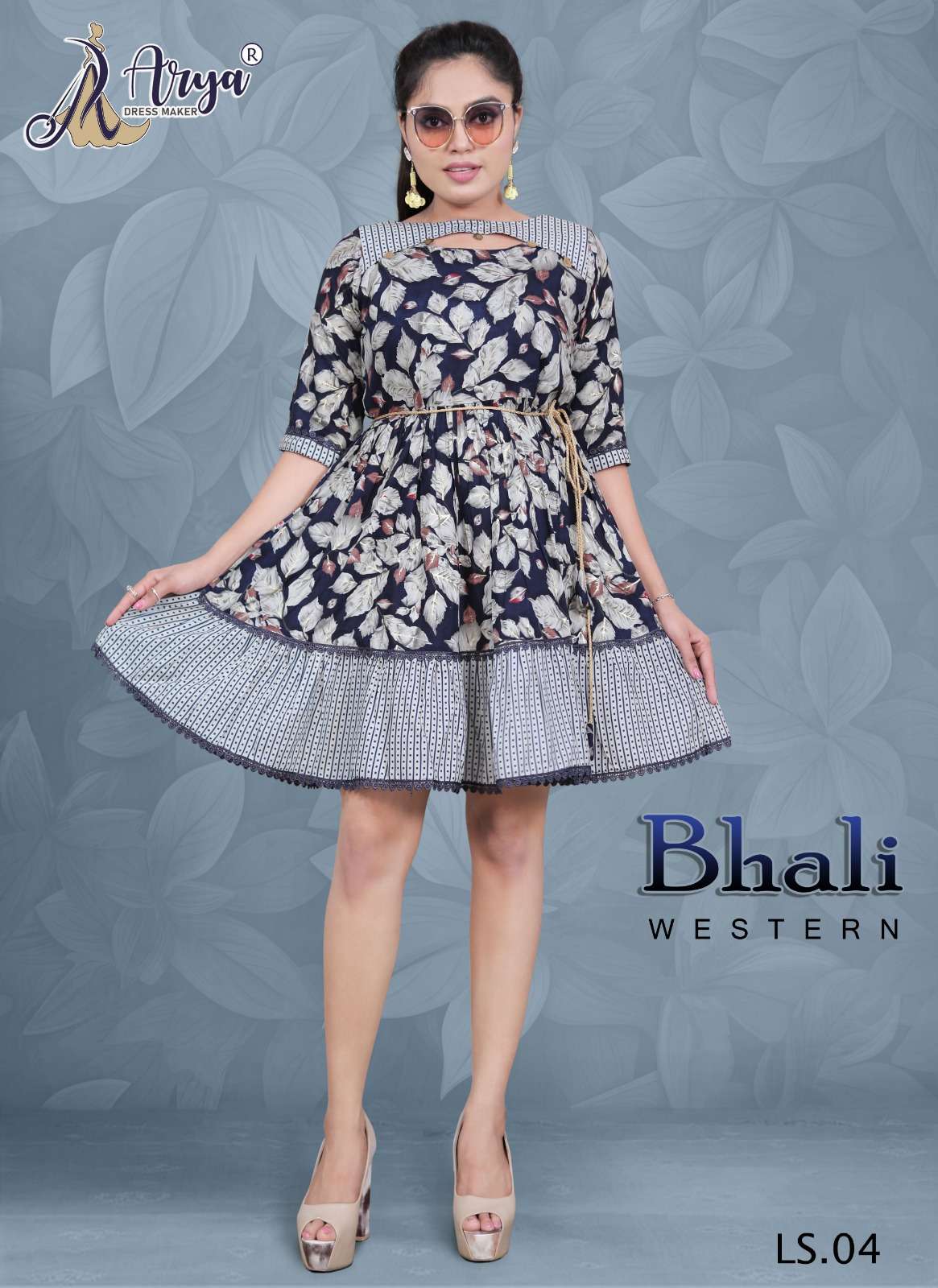 Buy Now Rafta Blue Poli Reyon New Trendy Beautiful Western Frock For Women  Wear At Arya Dress Maker
