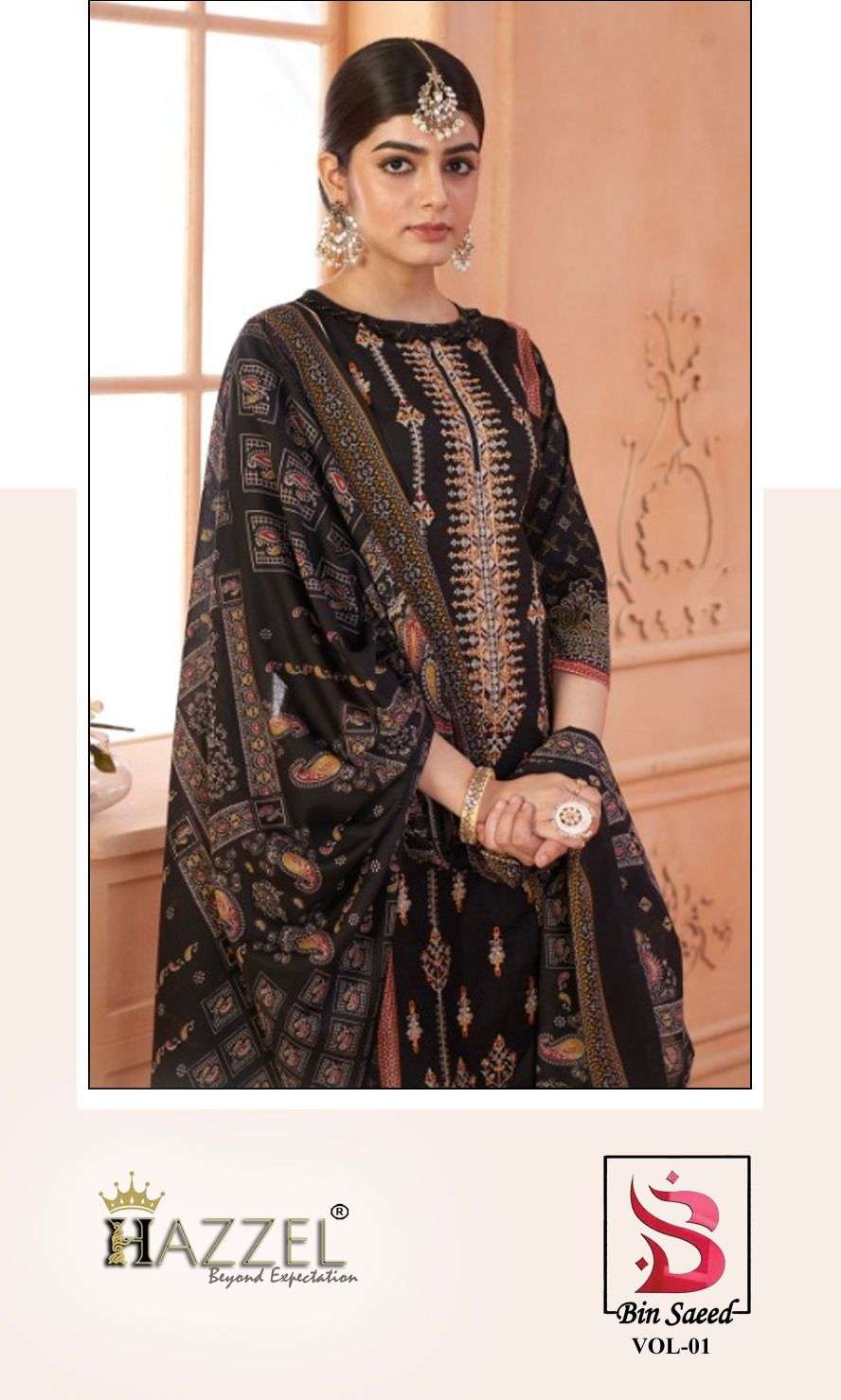 BIN SAEED VOL-1 BY HAZZEL 1001 & 1002 SERIES COTTON EMBROIDERY WORK DRESSES