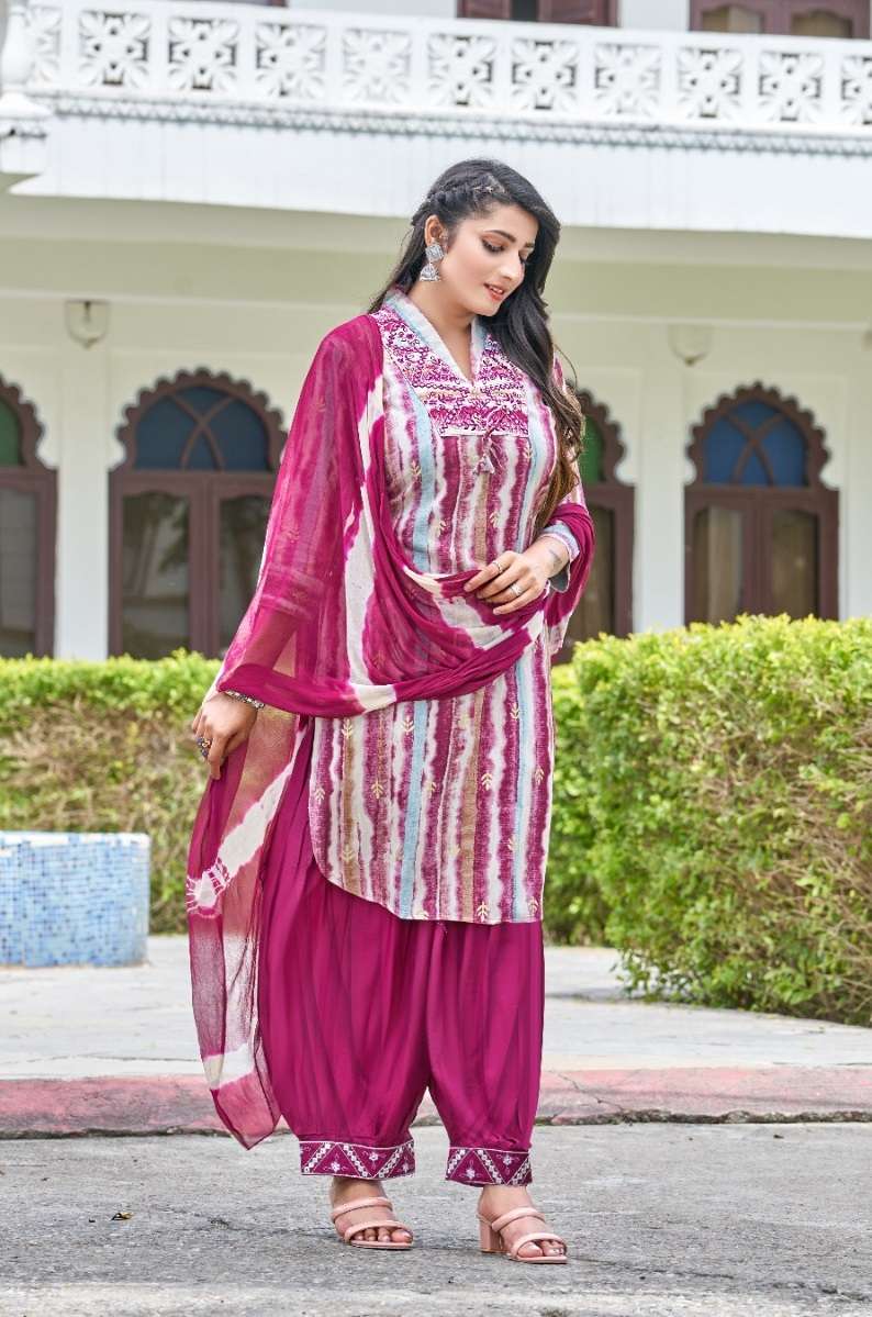 BLOSSOM BY MASTER 1001 TO 1008 SERIES RAYON EMBROIDERY AFGHANI READYMADE DRESSES