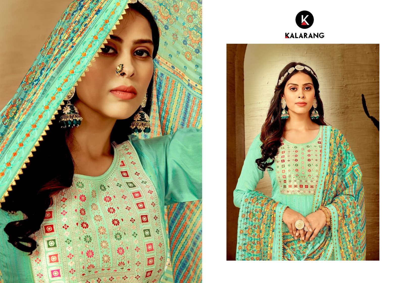 CHAMELI BY KALARANG 10581 TO 10584 SERIES PURE MUSLIN JACQUARD WORK DRESSES