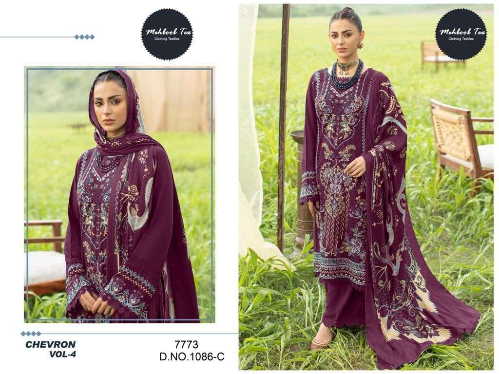 CHEVRON 1086 COLOURS BY MEHBOOB TEX RAYON EMBROIDERY PAKISTANI DRESSES