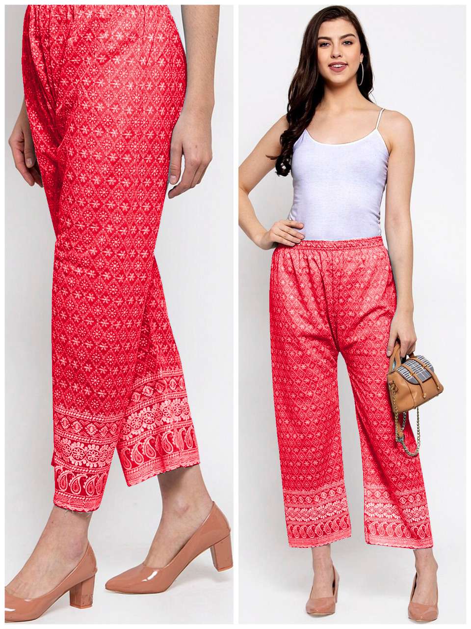 CHIKAN KARI PLAZOO BY AQSAWHOLESALE COTTON CHIKANKARI WORK PANTS