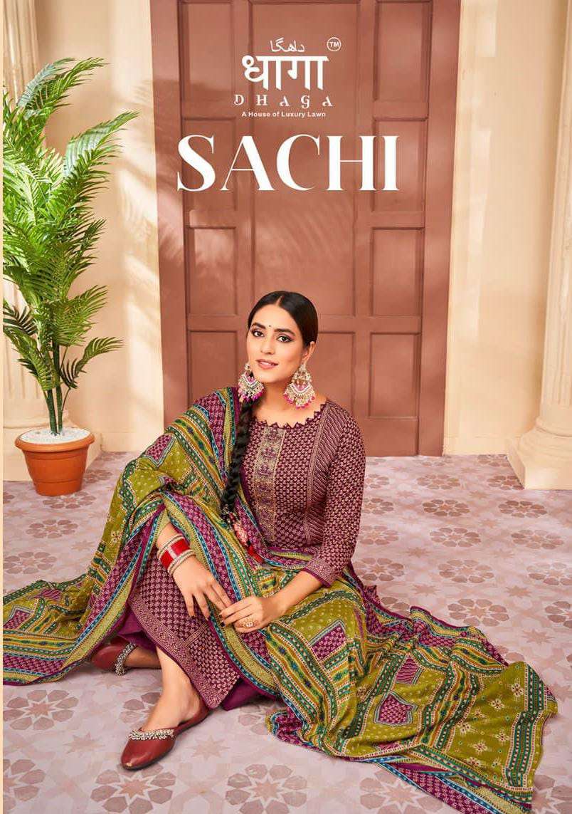 DHAGA SACHI BY AQSAWHOLESALE 10001 TO 1006 SERIES CAMBRIC COTTON EMBROIDERY DRESSES