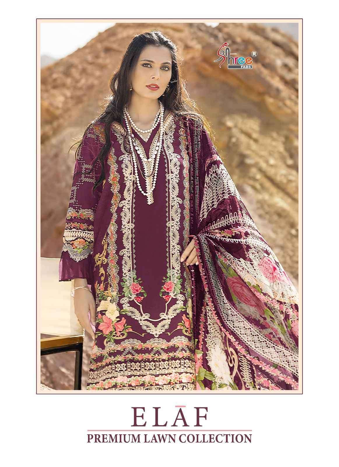 ELAF PREMIUM LAWN COLLECTION BY SHREE FABS 3253-A TO 3253-D SERIES COTTON WORK DRESSES