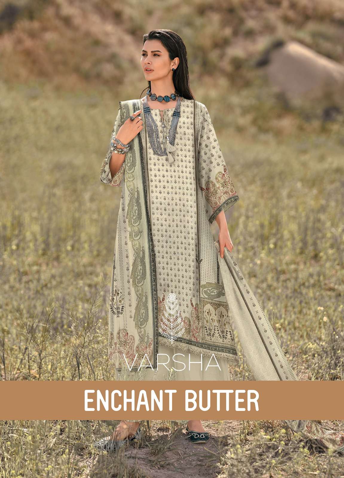 ENCHANT BUTTER BY VARSHA 01 TO 04 SERIES VISCOSE MUSLIN EMBROIDERY DRESSES