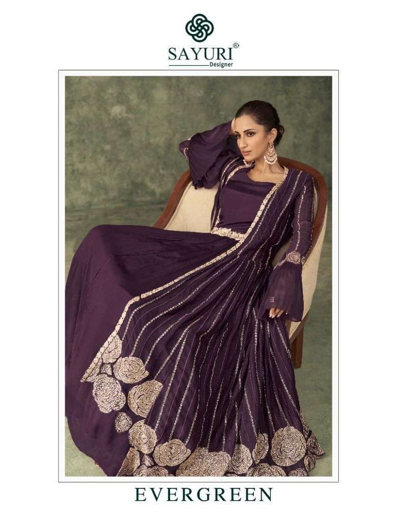 EVERGREEN BY SAYURI 5250 TO 5259 SERIES GEORGETTE SILK HEAVY WORK GOWNS