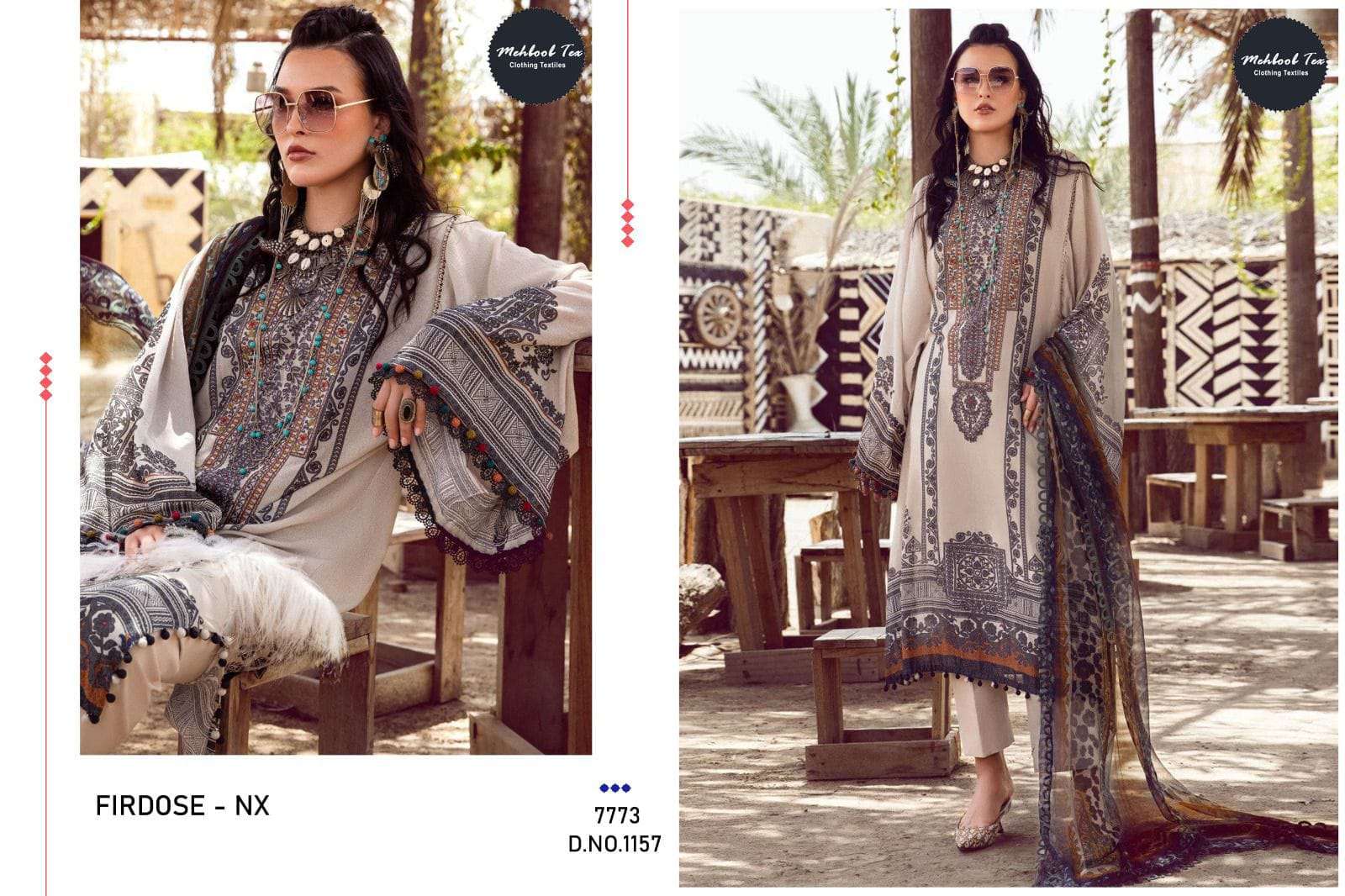 FIRDOUS 1157 HIT DESIGN BY MEHBOOB TEX COTTON PRINT WORK PAKISTANI DRESS