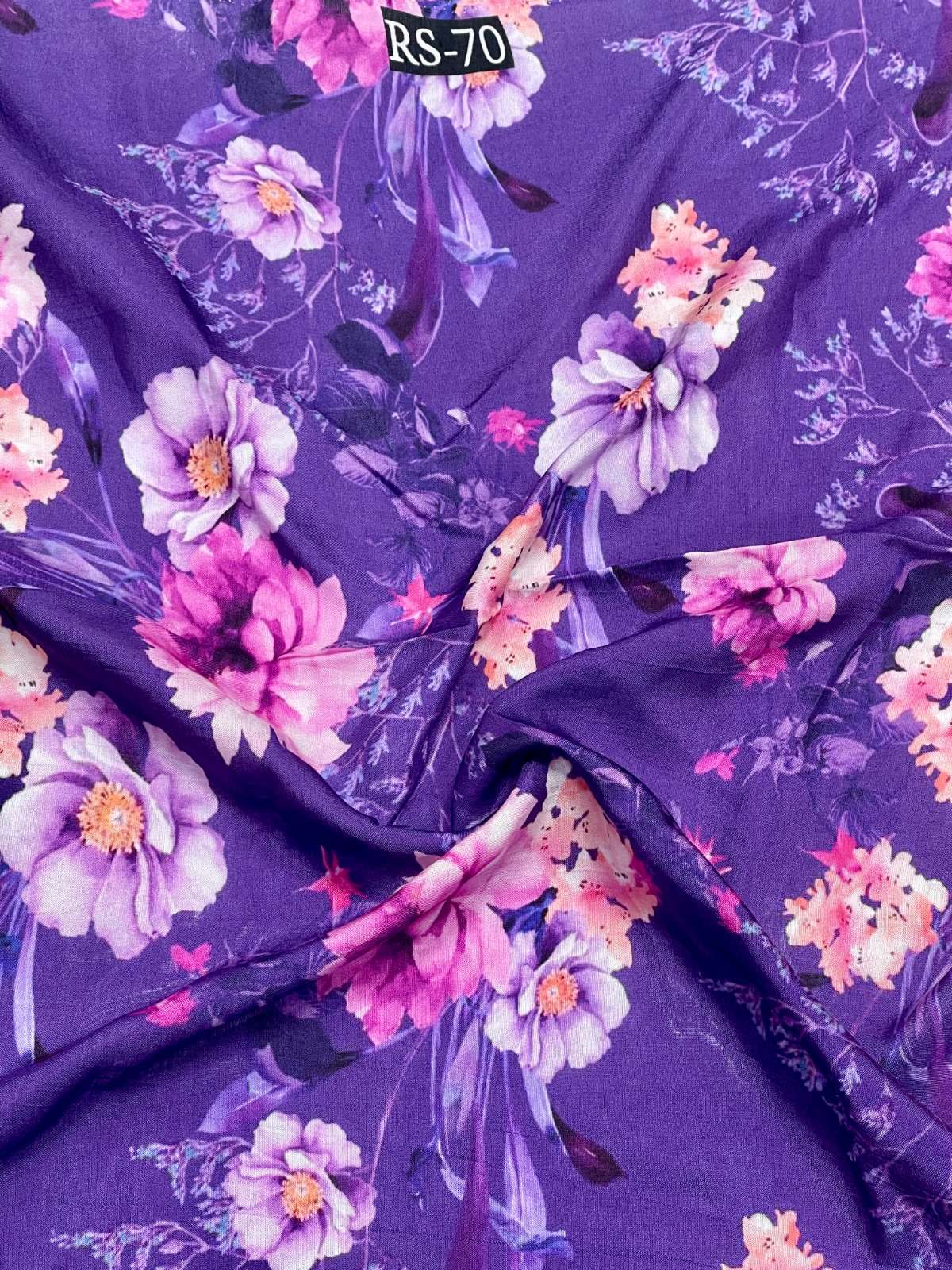 FLORALS BY AQSAWHOLESALE PURE VISCOSE MUSLIN PRINT FABRICS