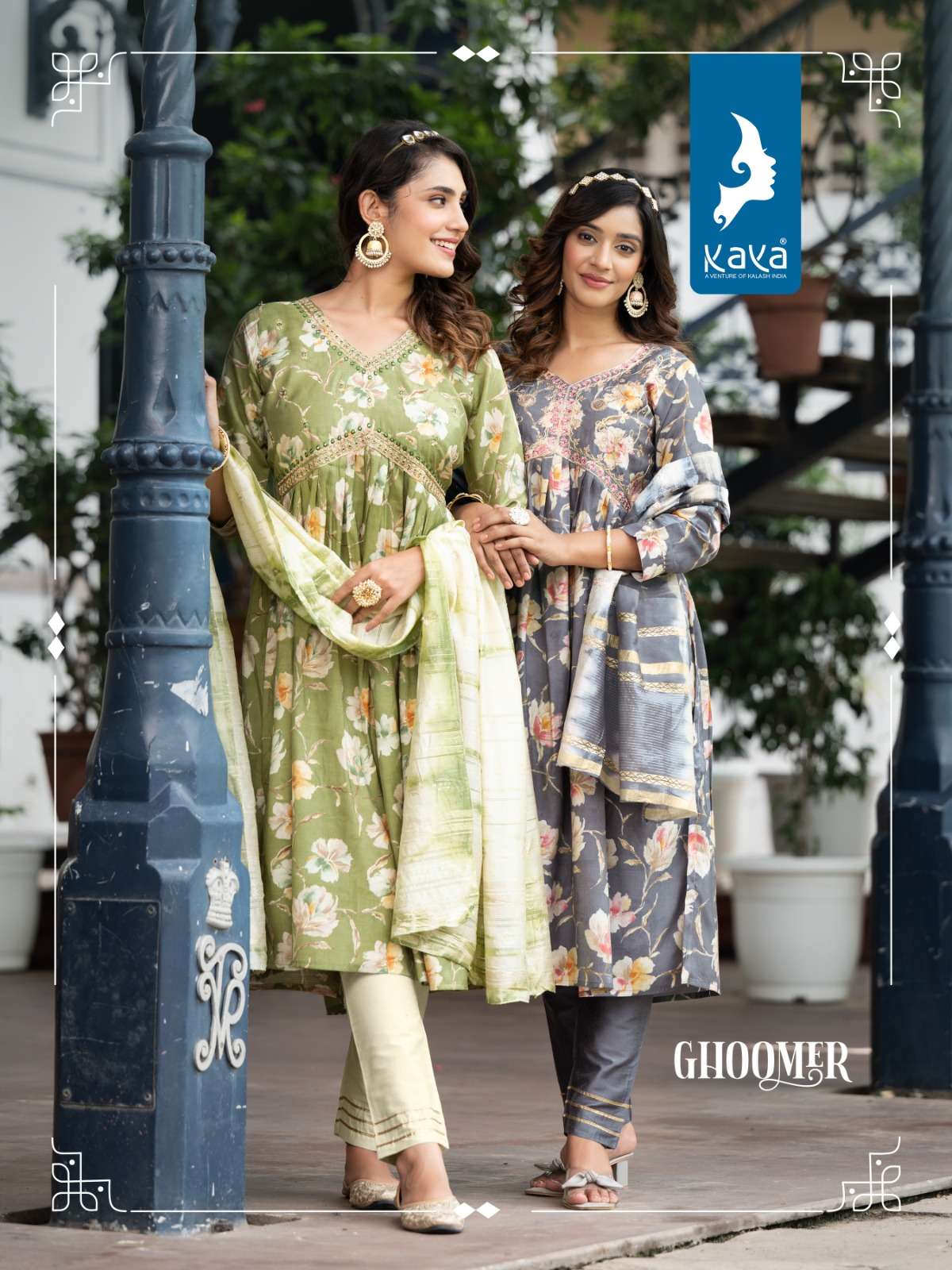 GHOOMER BY KAYA 01 TO 08 SERIES PURE CHANDERI PRINT READYMADE DRESSES