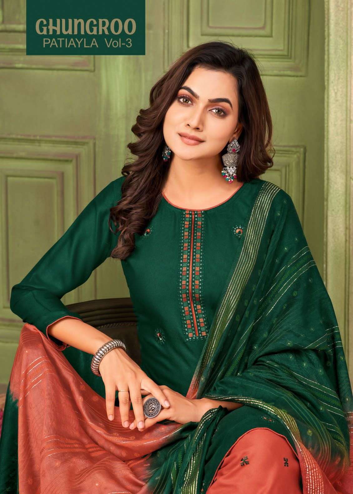 GHUMGAROO PATIYALA VOL-3 BY KAPIL TRENDZ 67001 TO 67010 SERIES RAYON READYMADE DRESSES