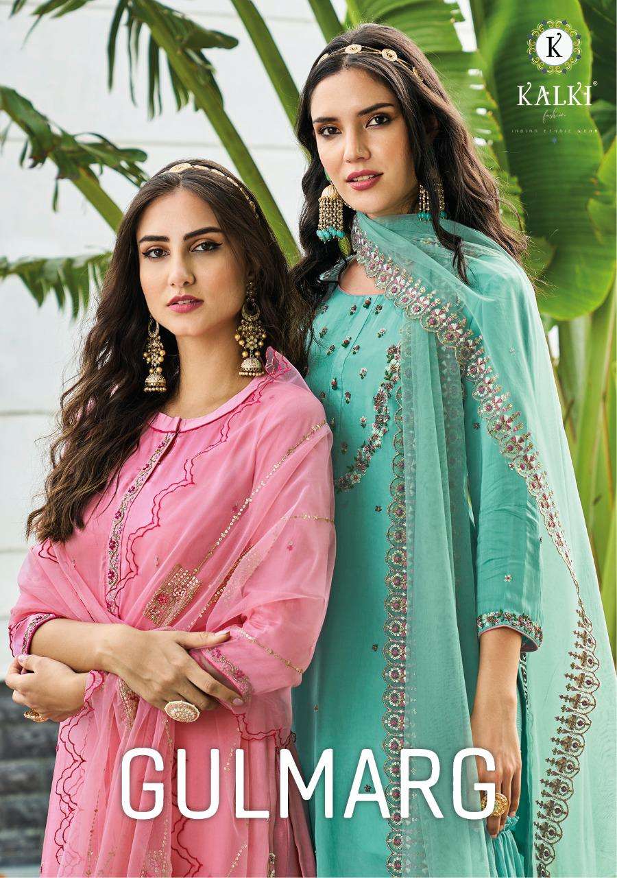 GULMARG BY KALKI FASHION 35001 TO 35006 SERIES VISCOSE SILK WORK READYMADE DRESSES