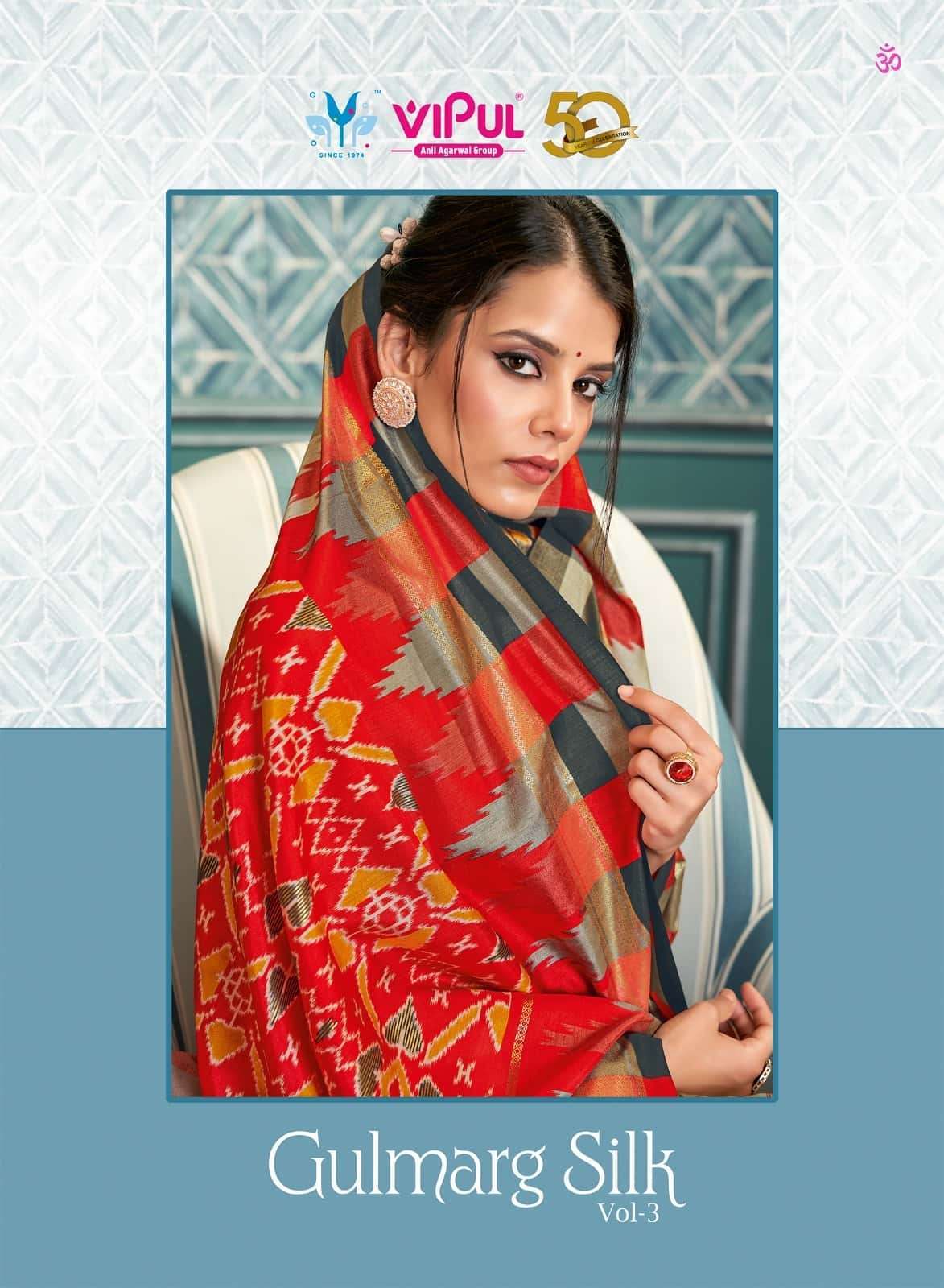 GULMARG SILK VOL-3 BY VIPUL 70713 TO 70730 SERIES DESIGNER SILK PRINT SAREES