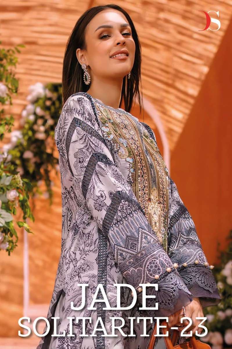 JADE SOLITARITE 23 BY DEEPSY SUITS 3191 TO 3198 SERIES COTTON WORK PAKISTANI DRESSES