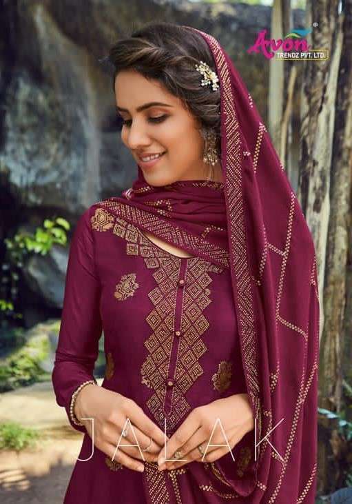 JALAK BY AVON TRENDZ 7911 TO 7915 SERIES PURE SILK JACQUARD WORK DRESSES