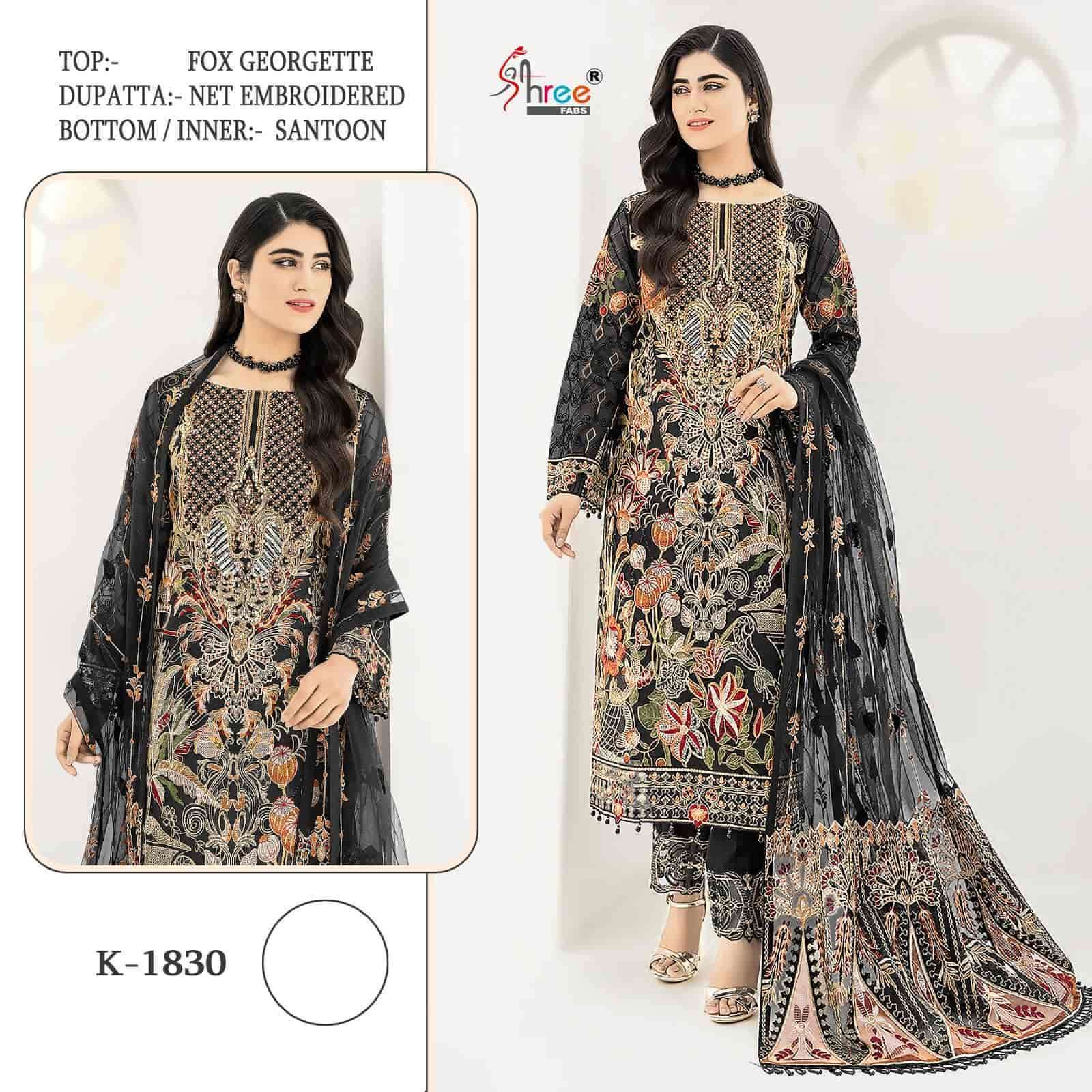 K-1830 COLOURS BY SHREE FABS 1830-A TO 1830-D SERIES FAUX GEORGETTE WORK PAKISTANI DRESSES