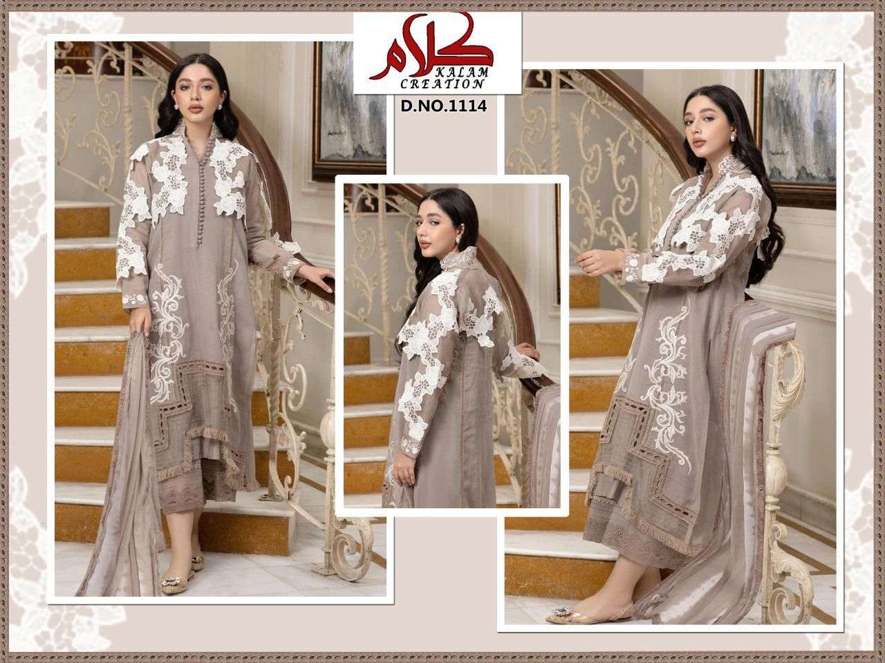 KALAM 1114 HIT DESIGN BY KALAM CREATION FAUX GEORGETTE WORK READYMADE DRESS