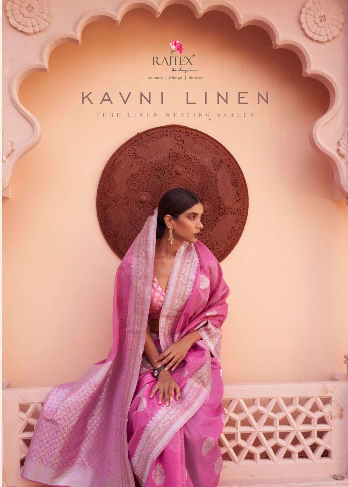 KANVI LINEN BY RAJTEX 217001 TO 217006 SERIES PURE LINEN SILK WORK SAREES