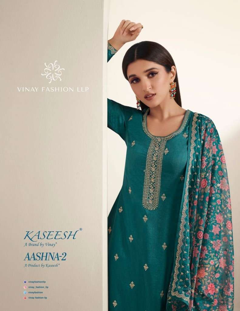 KASEESH AASHNA VOL-2 BY VINAY FASHION 64231 TO 64238 SERIES DOLA SILK WORK DRESSES