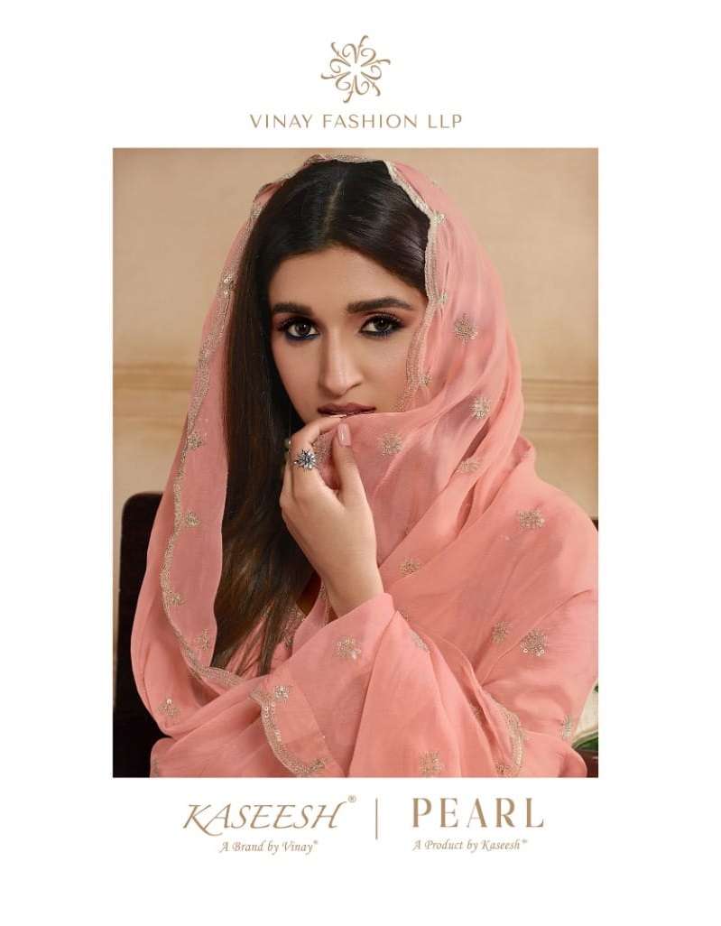 KASEESH PEARL BY VINAY FASHION 64501 TO 64508 SERIES ORGANZA EMBROIDERY WORK DRESSES