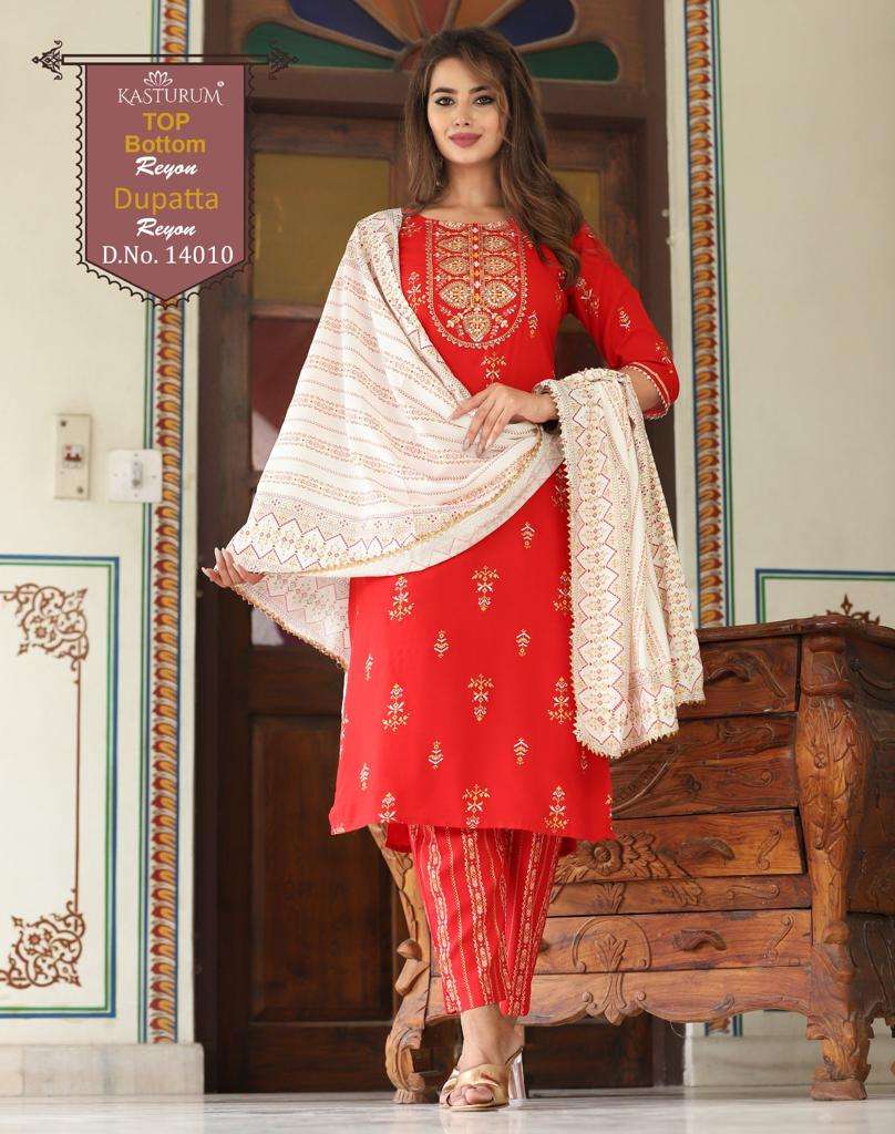 KASTURUM BY AQSAWHOLESALE 14004 TO 14012 SERIES RAYON EMBROIDERY READYMADE DRESSES