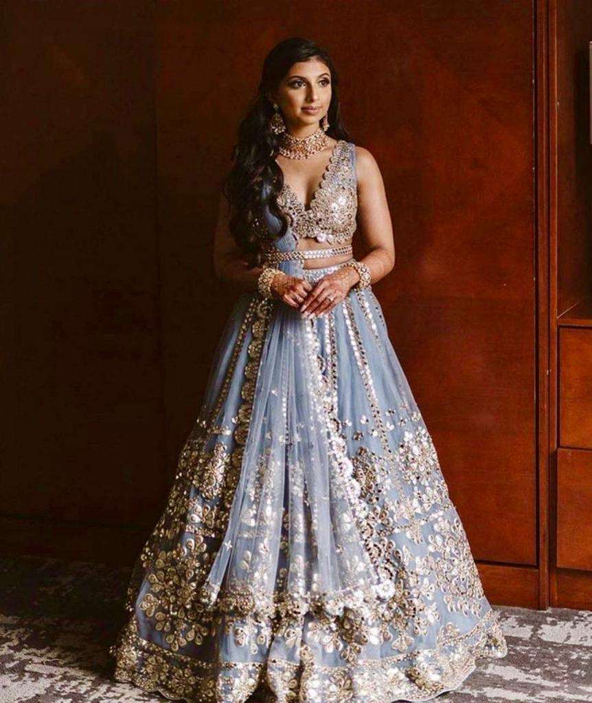 KAVYA-3051 BY AQSAWHOLESALE BUTTERFLY NET HEAVY WORK DESIGNER LEHENGA