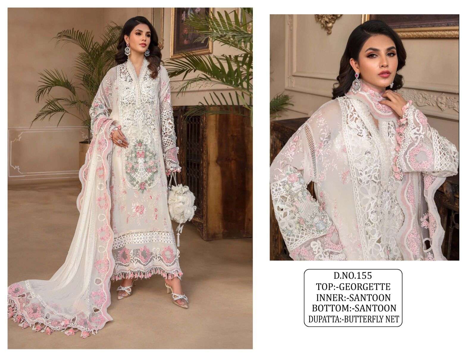 KF-155 COLOURS BY AQSAWHOLESALE GEORGETTE EMBROIDERY WORK PAKISTANI DRESSES