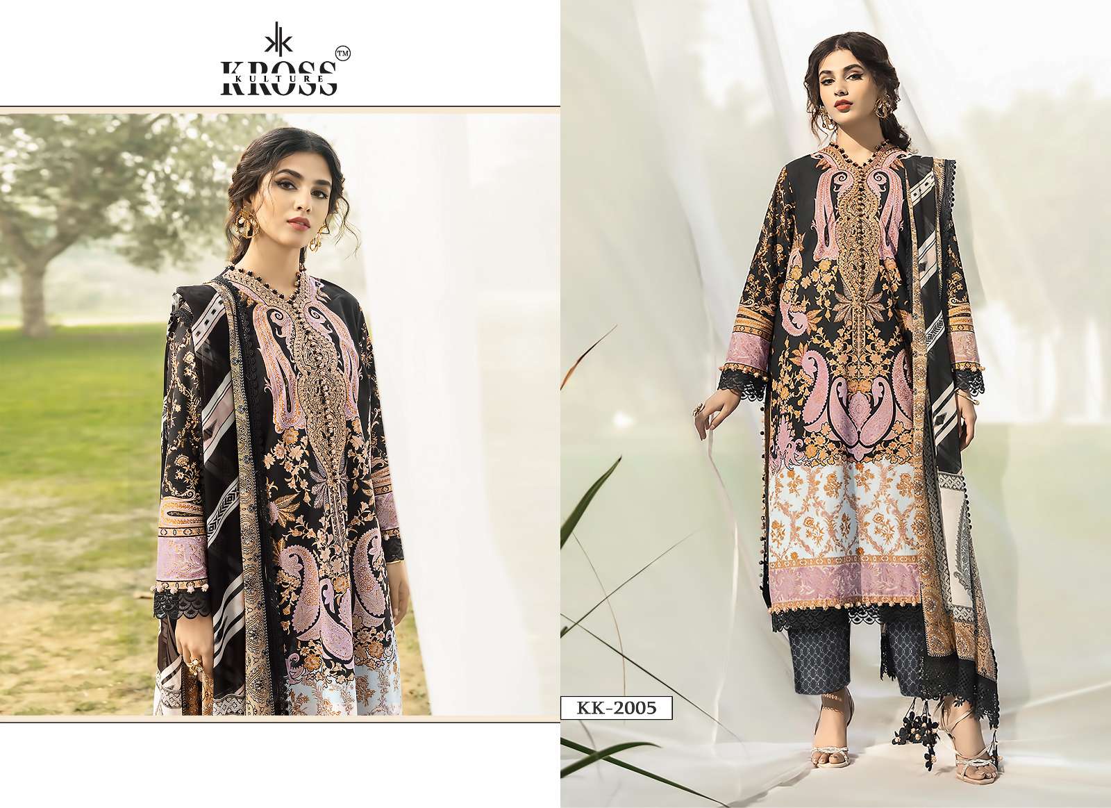 KK-2005 HIT DESIGN BY KROSS CULTURE COTTON PRINT EMBROIDERY PAKISTANI DRESS