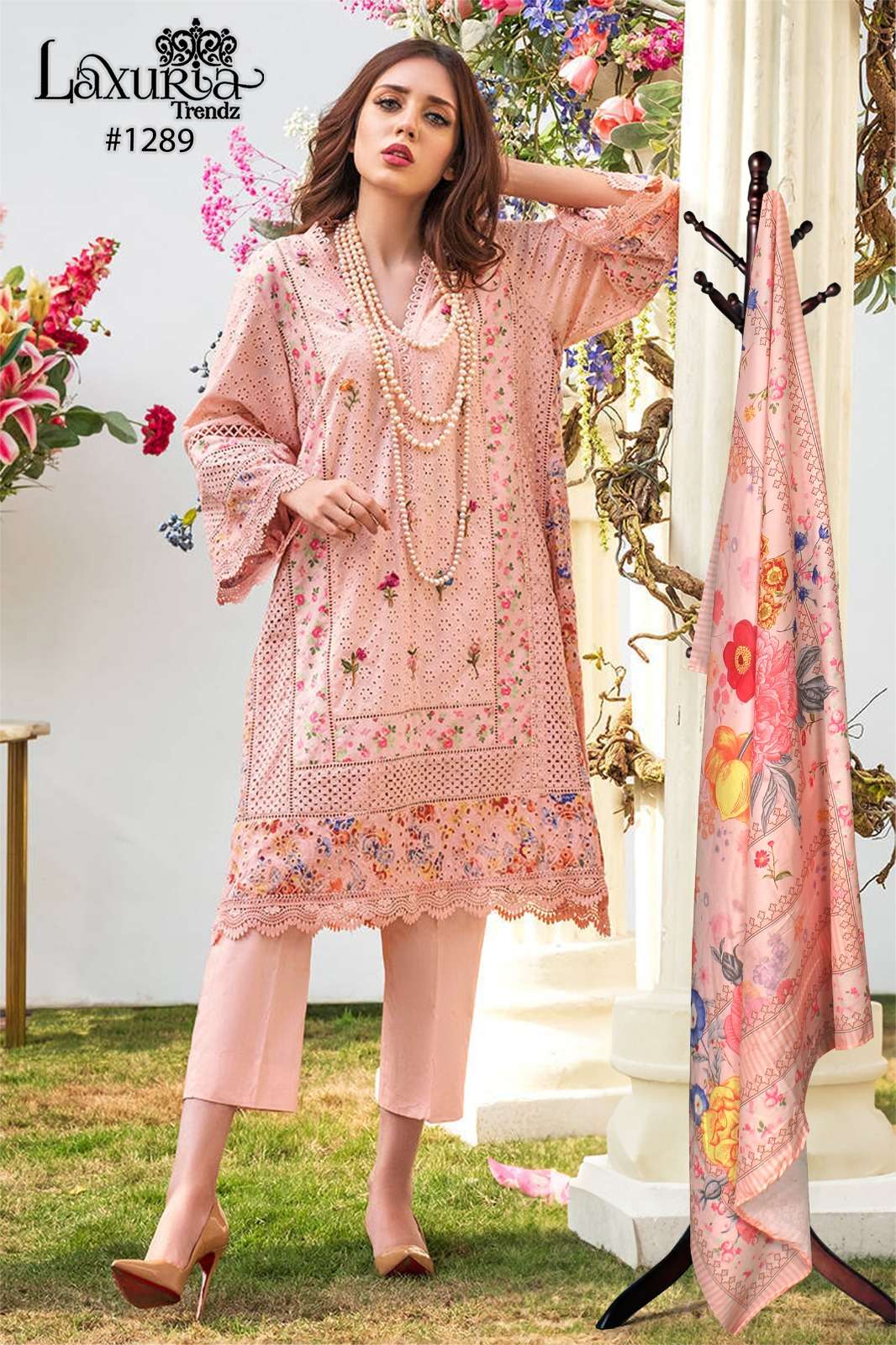 LAXURIA 1289 BY LAXURIA TRENDZ CAMBRIC COTTON WORK PAKISTANI READMADE DRESS