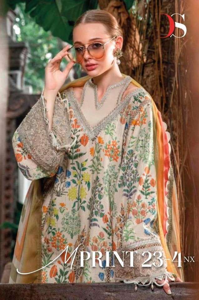 M PRINTS 23 VOL-4 NX BY DEEPSY SUITS 3362 TO 3368 SERIES COTTON EMBRODIERY PAKISTANI SUITS