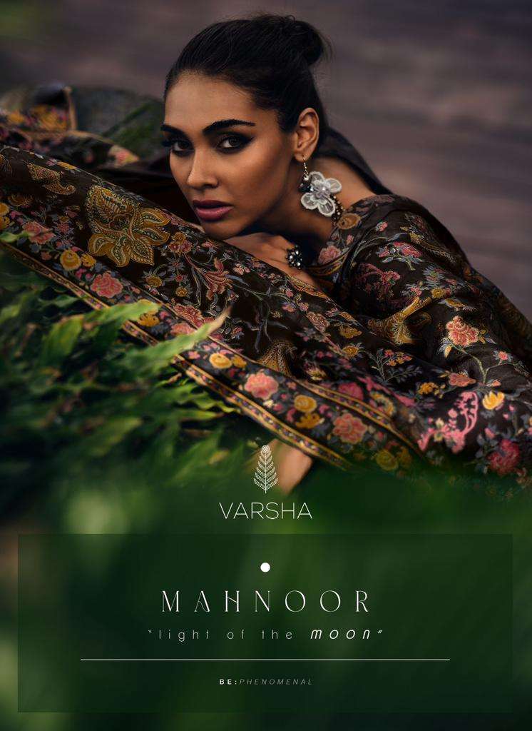 MAHNOOR BY VARSHA 01 TO 08 SERIES MUSLIN PRINT EMBRODIERY WORK DRESSES